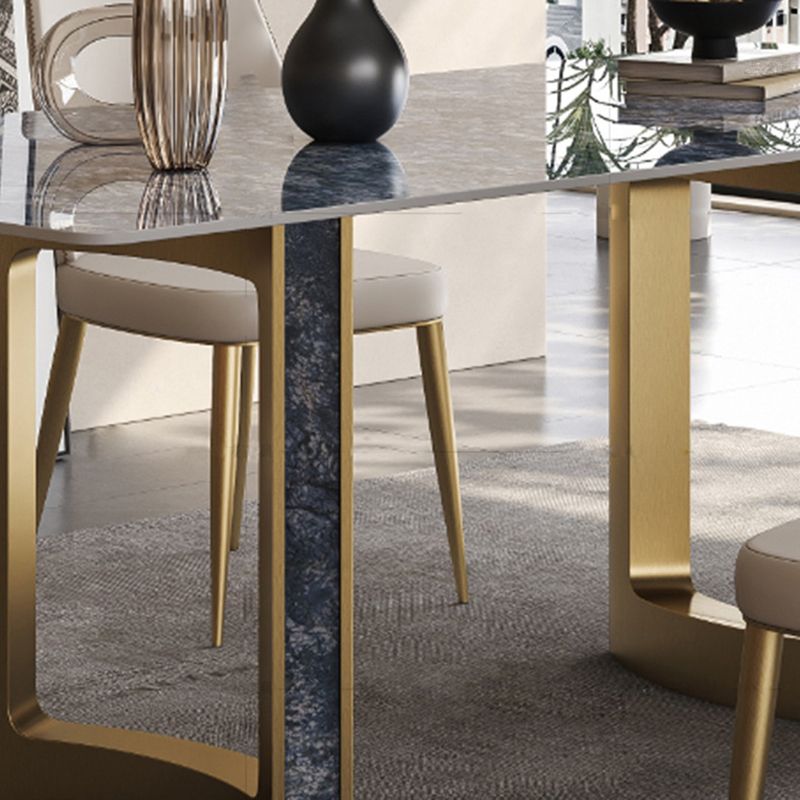 Glam Style Sintered Stone Dining Set Rectangle 1/2/3/5/7 Pieces Dining Set Clearhalo 'Dining Room Sets' 'Dining Tables & Seating' 'dining_room_set' 'furn' 'furn_dining_room_set' 'Furniture' 'Kitchen & Dining Furniture' 1200x1200_9b492c48-6b37-4b7e-991e-b32e6615441c