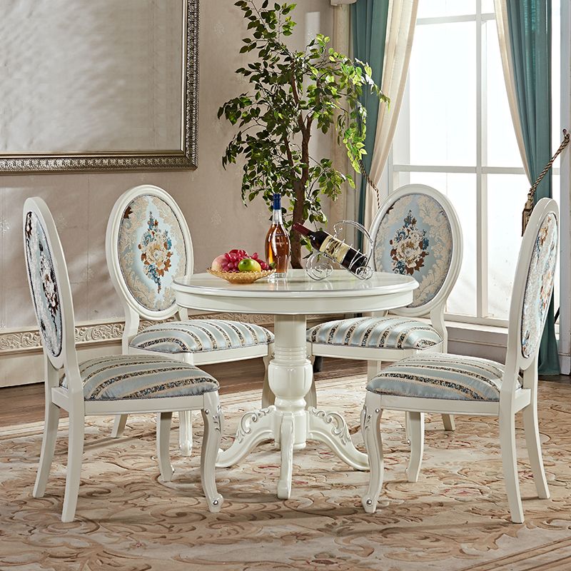 Solid Wood Victorian Round Dining Table Rubberwood Table with Pedestal Base Clearhalo 'Dining Tables & Seating' 'Dining Tables' 'dining_table' 'furn' 'furn_dining_table' 'Furniture' 'furniture_dining_table' 'Kitchen & Dining Furniture' 'kitchen' 'kitchen_dining_table' 1200x1200_9b49f98b-3252-4e02-8a8a-f6957377dd12