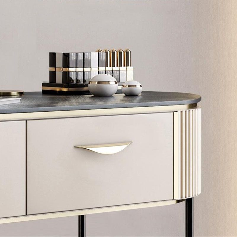 Contemporary Bedroom Double Drawers Metal Standing Make-up Vanity Clearhalo 'Bedroom Furniture' 'furn' 'furn_makeup_vanities' 'Furniture' 'Makeup Vanities' 'makeup_vanities' 1200x1200_9b4c123c-5b05-4c89-ac62-817f585177b2