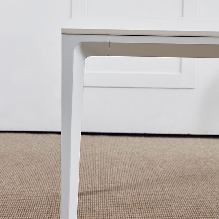 Contemporary Sintered Stone Standard Dining Set Rectangle Kitchen Dining Set in White Clearhalo 'Dining Room Sets' 'Dining Tables & Seating' 'dining_room_set' 'furn' 'furn_dining_room_set' 'Furniture' 'furniture_dining_room_set' 'Kitchen & Dining Furniture' 'kitchen&dining_furn' 'kitchen' 1200x1200_9b4c6165-b5e9-44a1-95fc-7bc510f90092