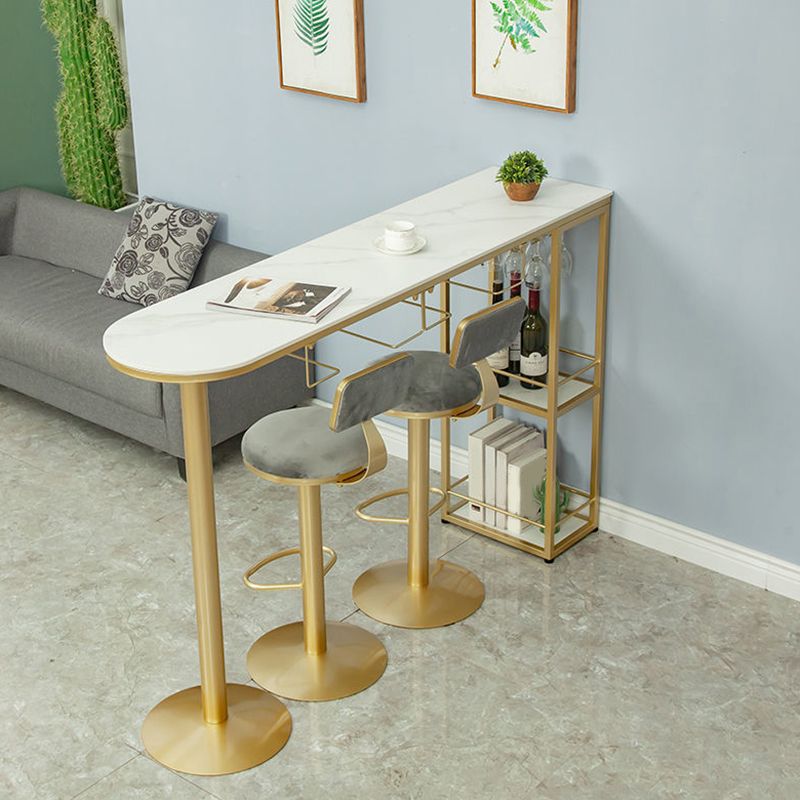 Sintered Stone Bistro Bar Table Modern Gold Frame Bar Table for Living Room Clearhalo 'Bar Furniture' 'Bar Tables' 'bar_tables' 'furn' 'furn_bar_tables' 'Furniture' 'Kitchen & Dining Furniture' 1200x1200_9b4cd788-93f6-42db-92ea-eb52fb742d95