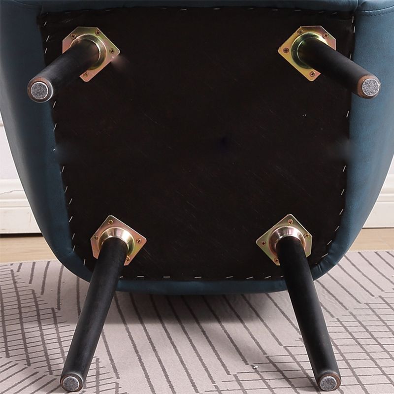 27.56" Wide Faux Leather Pillow Back Flared Arms Arm Sponge 4 Legs Chair Clearhalo 'Accent Chairs' 'accent_chairs' 'Chairs & Seating' 'furn' 'furn_accent_chairs' 'Furniture' 'Living Room Furniture' 1200x1200_9b4d0220-881b-472e-97c5-a0a336873242