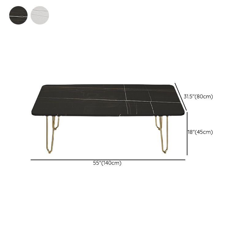 Glam Cocktail Table 4 Legs Slate Rectangular Single Coffee Table Clearhalo 'Coffee & Accent Tables' 'Coffee Tables' 'coffee_tables' 'furn' 'furn_coffee_tables' 'Furniture' 'Living Room Furniture' 1200x1200_9b4d5fb1-40cb-4c3f-a5f8-b9043f2ade72