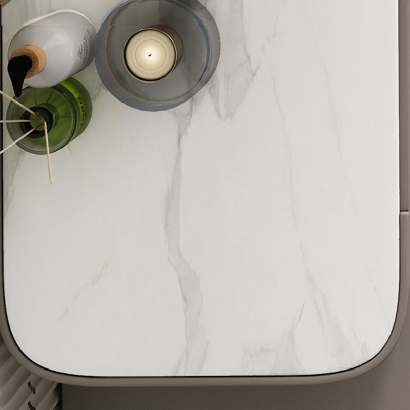 Steen top make-up ijdelheid bruin massief hout ijdelheid kleedtafel set met 5 laden