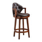 Scandinavian Indoor Bar Stools Solid Wood Armed Stool with Footrest