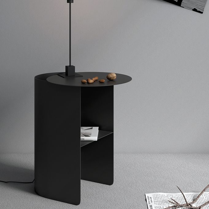 1 Shelf Industrial Night Table Metal Nightstand Open Storage ,20" Tall Clearhalo 'Bedroom Furniture' 'furn' 'furn_night_stand' 'Furniture' 'night_stand' 'Nightstands' 1200x1200_9b52e220-63fd-4319-af7f-e297586474ec