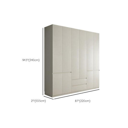 Wood Wardrobe Cabinet with Shelves Hinged Wardrobe Armoire for Home