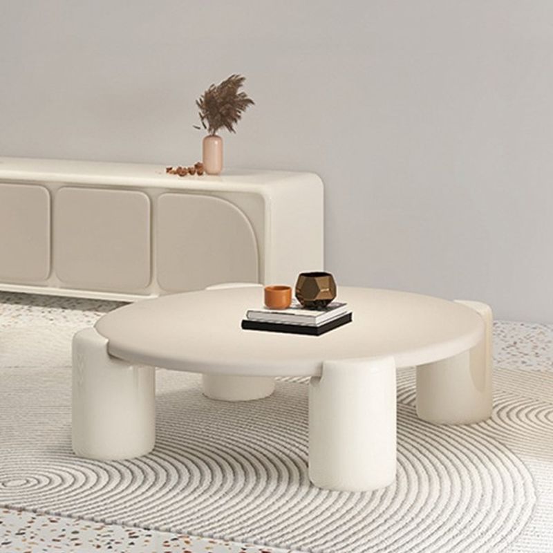 Round 4 Legs Cocktail Table Engineered Wood Coffee Table in White Clearhalo 'Coffee & Accent Tables' 'Coffee Tables' 'coffee_tables' 'furn' 'furn_coffee_tables' 'Furniture' 'Living Room Furniture' 1200x1200_9b53dba5-ad86-4cab-9ab5-a385e1a0403e