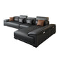 Modern Adjustable Sectional in Black Pillow Top Arm Sectional