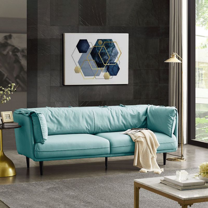 リビングルーム用のモダンなフェイクレザースタンダードセッピータキシードアームソファソファ