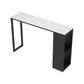 Industrial Iron Bar Table Faux Marble Rectangle Top 41.3"H Bistro Table with Storage Clearhalo 'Bar Furniture' 'Bar Tables' 'bar_tables' 'furn' 'furn_bar_tables' 'Furniture' 'furniture_bar_tables' 'Kitchen & Dining Furniture' 1200x1200_9b58b581-2256-44f6-96a6-a0a02d208379