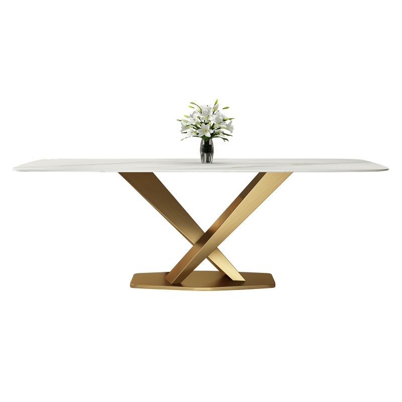 Metal Contemporary Rectangular Table Sintered Stone Table for Dining Room Clearhalo ' dining_table' 'Dining Tables & Seating' 'Dining Tables' 'furn' 'furn_dining_table' 'Furniture' 'furniture_dining_table' 'Kitchen & Dining Furniture' 'kitchen&dining_furn' 'kitchen' 'kitchen_dining_table' 1200x1200_9b591a0b-4efa-4d8f-9a84-98e079add671
