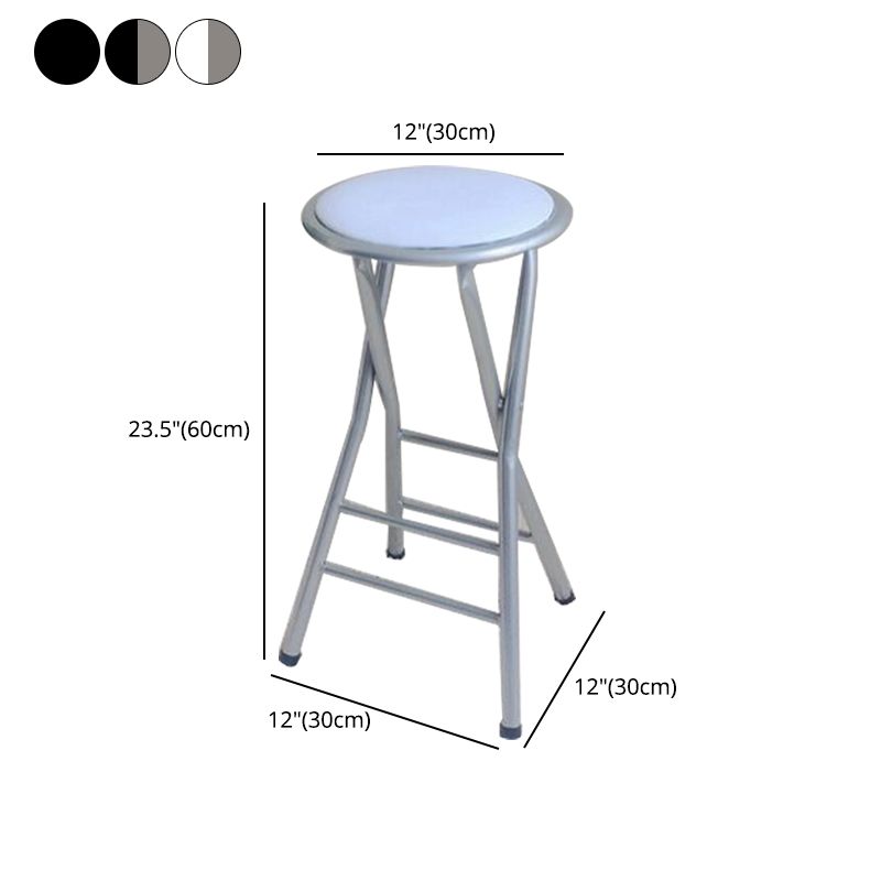Modern Armless Foldable Counter Stool Steel Cashier Bar Stool with Pedal Clearhalo 'Bar Furniture' 'Bar Stools' 'bar_stools' 'furn' 'furn_bar_stools' 'furniture_bar_stools' 'Kitchen & Dining Furniture' 'kitchen&dining_furn' 'kitchen' 'kitchen_furn' Furniture' 1200x1200_9b5c1602-93a2-484d-964a-e42a9f38301d
