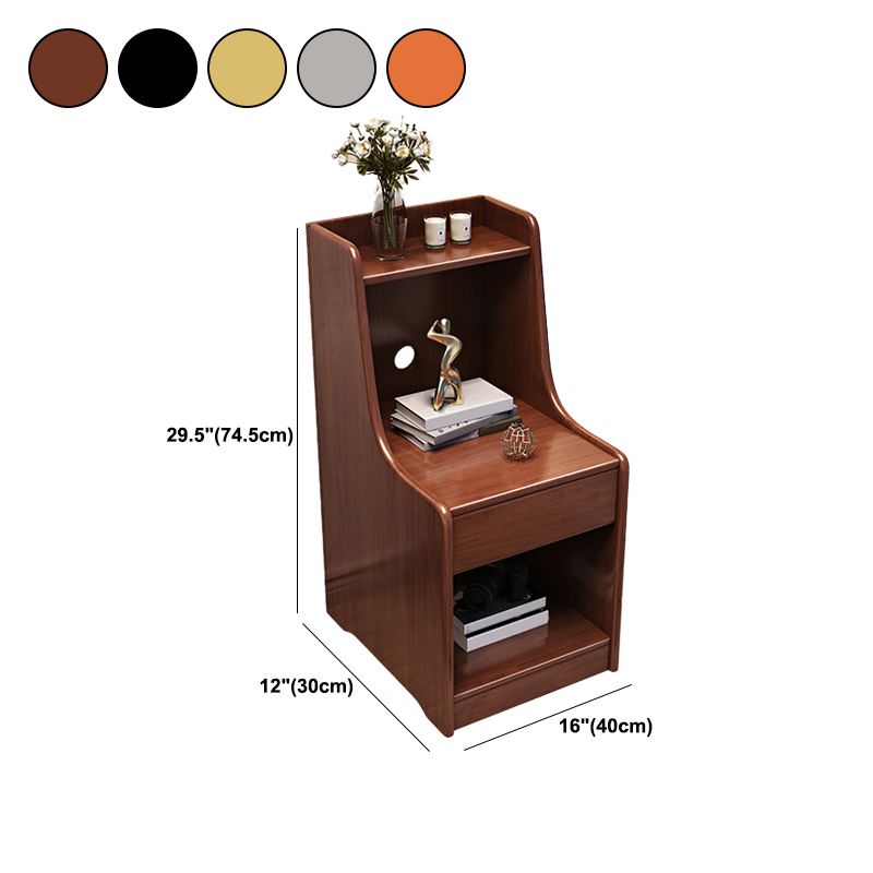 Gabinete de cama de madera sólida Cama de almacenamiento abierta con cajón con cajón