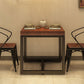 Solid Wood Dining Table Industrial Square Table with Black Frame