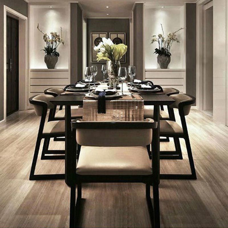 Rectangle Industrial Dining Table Solid Wood Fixed Table with Trestle Base Clearhalo ' dining_table' 'Dining Tables & Seating' 'Dining Tables' 'furn' 'furn_dining_table' 'Furniture' 'furniture_dining_table' 'Kitchen & Dining Furniture' 'kitchen&dining_furn' 'kitchen' 'kitchen_dining_table' 1200x1200_9b5f2c09-f3de-4ef9-8cda-85649fe294d4