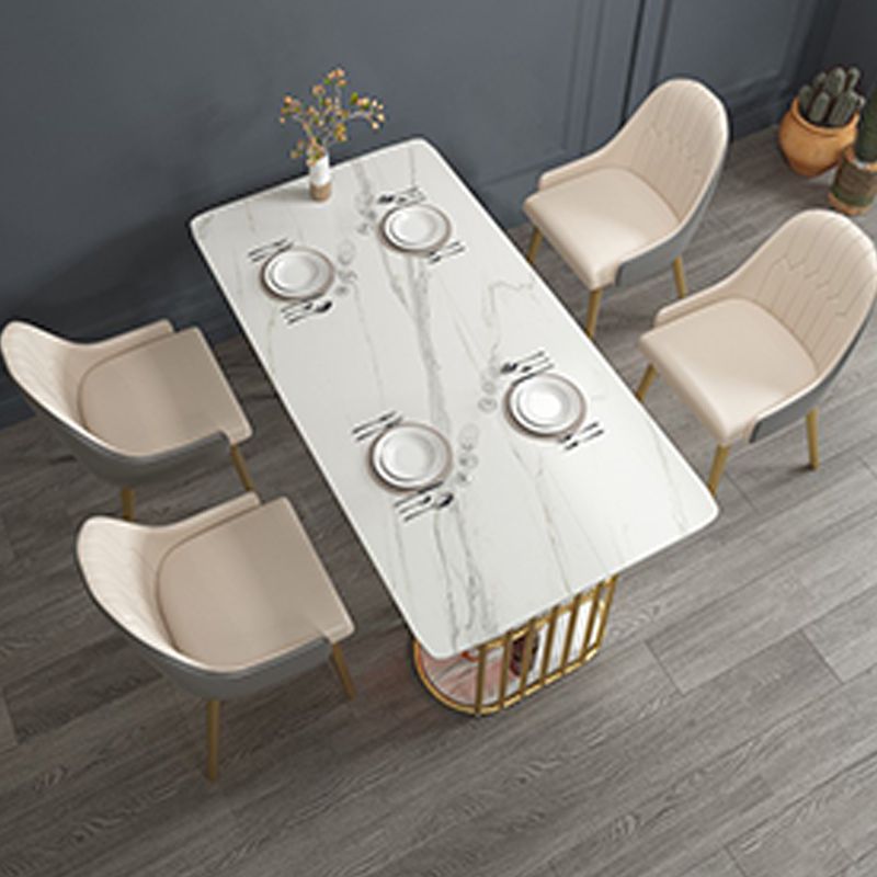 Tavolo in pietra e metallo moderno tavolo da pranzo rettangolare per la casa minimalista