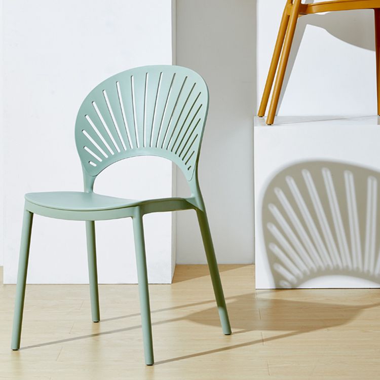 Contemporary Style Plastic Dining Armless Chair Open Back Dining Side Chair Clearhalo ' kitchen&dining_furn' 'Dining Chairs' 'Dining Tables & Seating' 'dining_chair' 'furn' 'furn_dining_chair' 'Furniture' 'furniture_dining_chair' 'Kitchen & Dining Furniture' 'kitchen' 1200x1200_9b5f4800-2f1b-4bd0-972e-643907b802b0