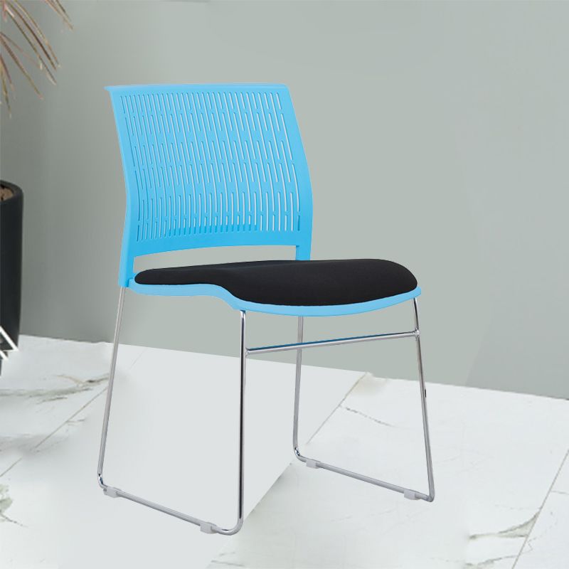 Chaise de bureau moderne, chaise d'ordinateur en plastique, sans accoudoirs, à dossier moyen