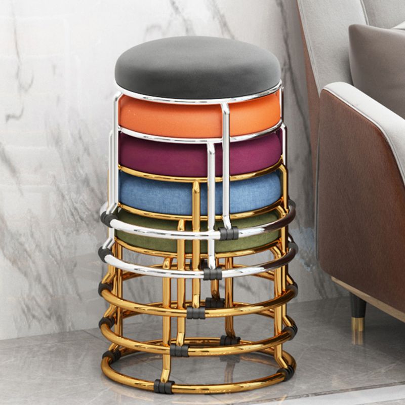 Standard Ottoman Fade Resistant Cotton Blend Glam Round Solid Color Ottoman Clearhalo 'furn' 'furn_ottomans_poufs' 'Furniture' 'Living Room Furniture' 'Ottomans & Poufs' 'ottomans_poufs' 1200x1200_9b60cd97-876f-4e78-9c6a-55ef6f5ca94e