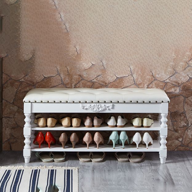 Rubberwood Cushioned Upholstered Seating Bench with Legs Entryway Bench with Storage Clearhalo 'Benches' 'Chairs & Seating' 'furn' 'furn_benches' 'Furniture' 'Living Room Furniture' 1200x1200_9b618106-b59c-49f1-aeb9-fad9cf49ac6a