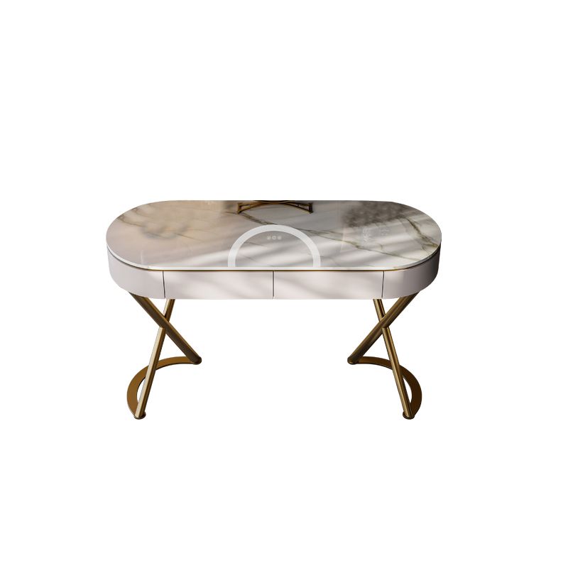 Tavolo da vanità a specchio illuminato set lussuoso tavolo da toeletta da top in pietra