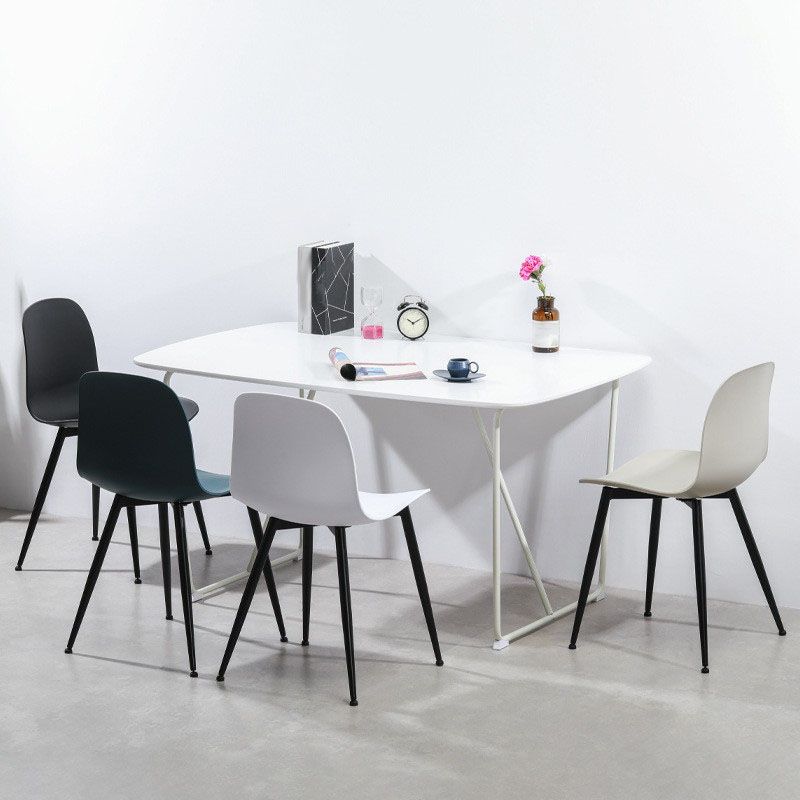 Contemporary Home Side Chair Solid Back Metal Legs Plastic Dining Room Chair (Set of 4) Clearhalo ' kitchen&dining_furn' 'Dining Chairs' 'Dining Tables & Seating' 'dining_chair' 'Furniture' 'furniture_dining_chair' 'Kitchen & Dining Furniture' 'kitchen' 1200x1200_9b62c09a-5b9d-4e89-9ae3-2bc491c398ec