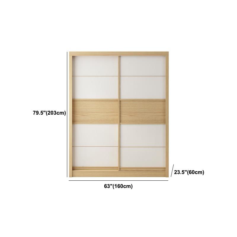 Modern Natural Wardrobe Armoire Engineered Wood Wardrobe with Drawer Clearhalo 'Armoires & Wardrobes' 'armoires_wardrobes' 'Bedroom Furniture' 'furn' 'furn_armoires_wardrobes' 'Furniture' 1200x1200_9b63bb1c-8a2c-491b-8a42-83bd6b7c439f