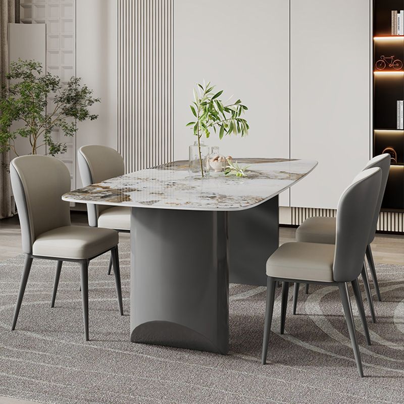 Set di tavoli da pranzo rettangolare 1/2/5/7 pezzi set da pranzo in pietra bianca per cucina