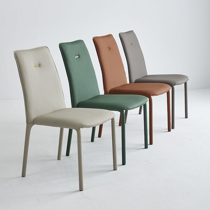 Modern Style Leather Dining Chairs Solid Back Stackable Side Chair for Home Use (Set of 2) Clearhalo ' kitchen&dining_furn' 'Dining Chairs' 'Dining Tables & Seating' 'dining_chair' 'furn' 'furn_dining_chair' 'Furniture' 'furniture_dining_chair' 'Kitchen & Dining Furniture' 'kitchen' 1200x1200_9b6490b0-e7db-48b3-a9ce-1b08567a942f