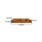 Tan Genuine Leather Sectional/Sofa Square Arm Sectional for Apartment