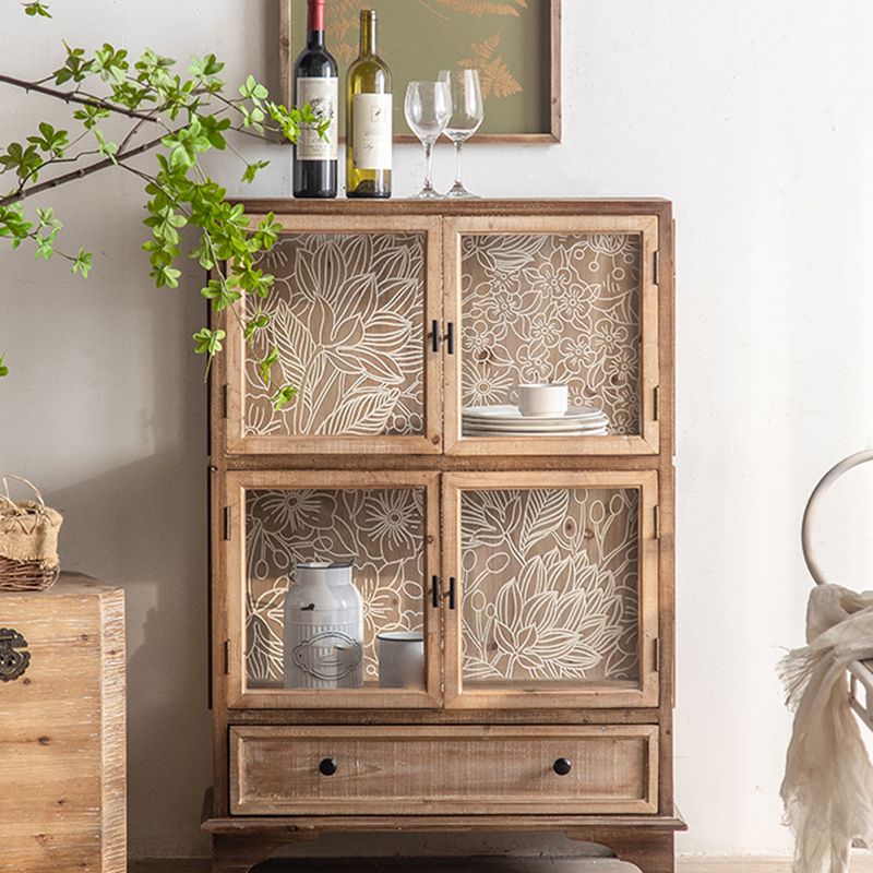 Mobile moderno curiosità in legno porte in vetro armadio di stoccaggio con porte per sala da pranzo