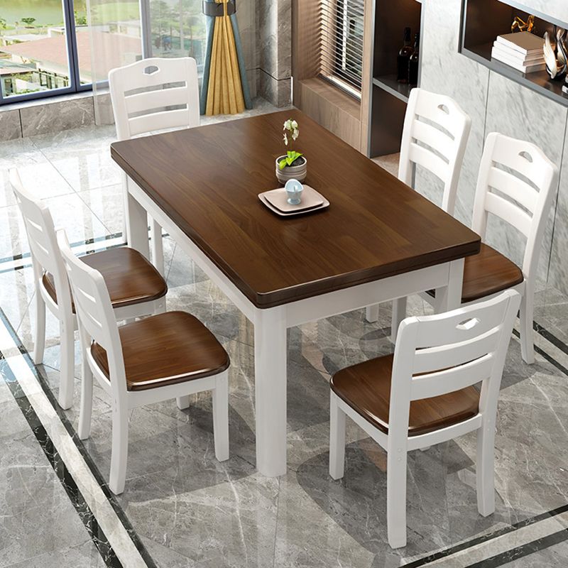 Simplicity Style Dinette Table Solid Wood Rectangle Dinner Table for Dining Room Clearhalo 'Dining Tables & Seating' 'Dining Tables' 'dining_table' 'furn' 'furn_dining_table' 'Furniture' 'Kitchen & Dining Furniture' 1200x1200_9b675d5f-5b0a-4e4d-9e88-23f27644c7aa