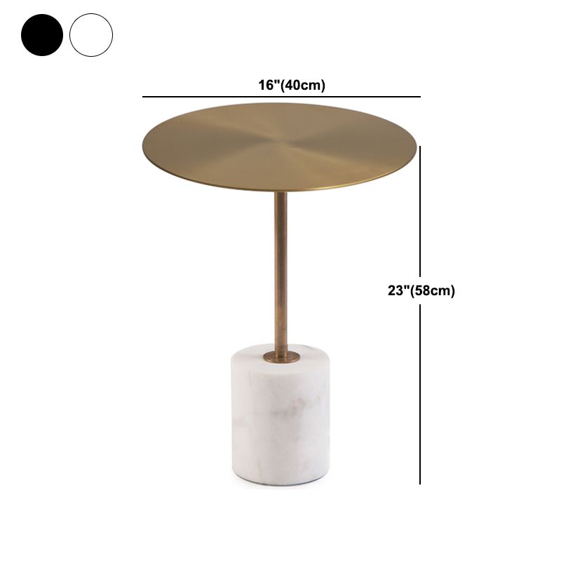 Marble Pedestal End Table Metal Black/ Gold Round Side End Table Clearhalo 'Coffee & Accent Tables' 'End & Side Tables' 'end_side_table' 'end_side_tables' 'furn' 'furn_end_side_tables' 'Furniture' 'furniture_end_side_table' 'Living Room Furniture' 1200x1200_9b676970-abe3-4b2b-a984-d1344c0eabe2