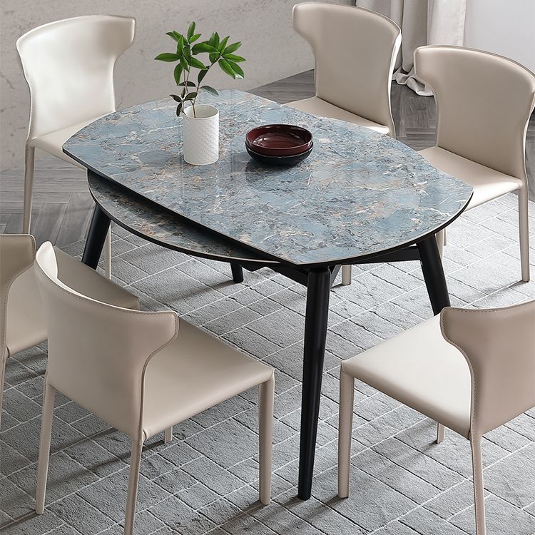 Modern Scalable Dinette Set 1/4/5/7 Pieces Round Blue Sintered Stone Top Dining Table Set Clearhalo 'Dining Room Sets' 'Dining Tables & Seating' 'dining_room_set' 'furn' 'furn_dining_room_set' 'Furniture' 'Kitchen & Dining Furniture' 1200x1200_9b677bbd-e5f5-4bd1-a21f-28ae56509807