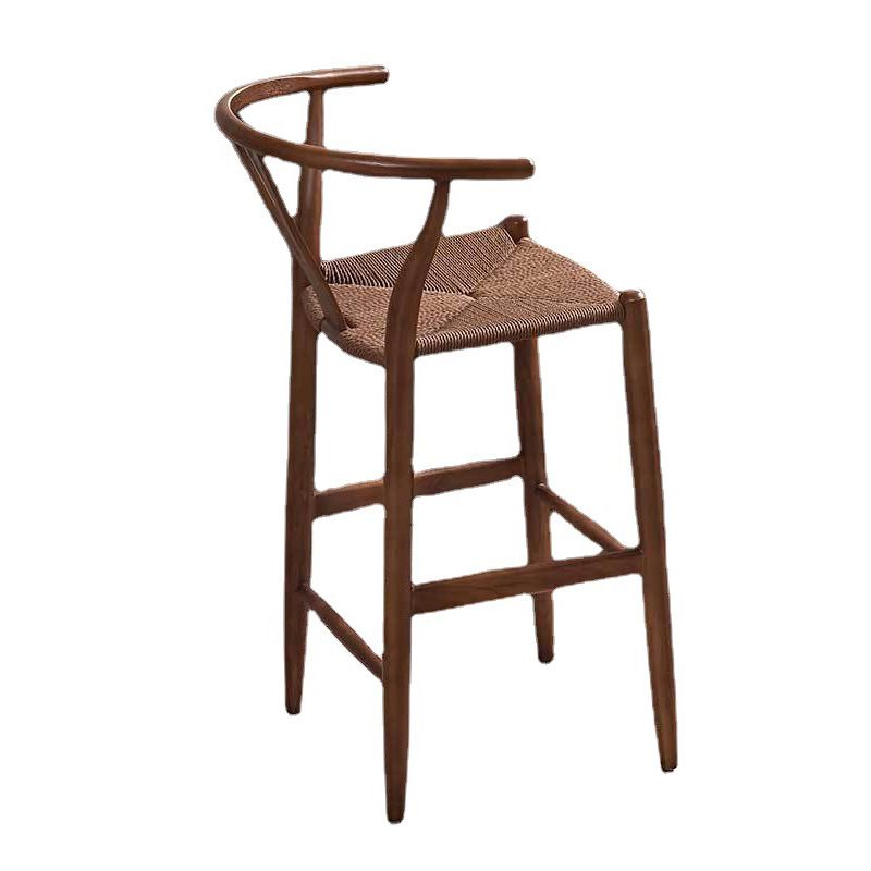 Industrial Low Back Dining Stool Solid Wood Bar Stool with Footrest Clearhalo 'Bar Furniture' 'Bar Stools' 'bar_stools' 'furn' 'furn_bar_stools' 'Furniture' 'Kitchen & Dining Furniture' 1200x1200_9b6934f9-2c2e-42a9-8a19-d7b29046e196