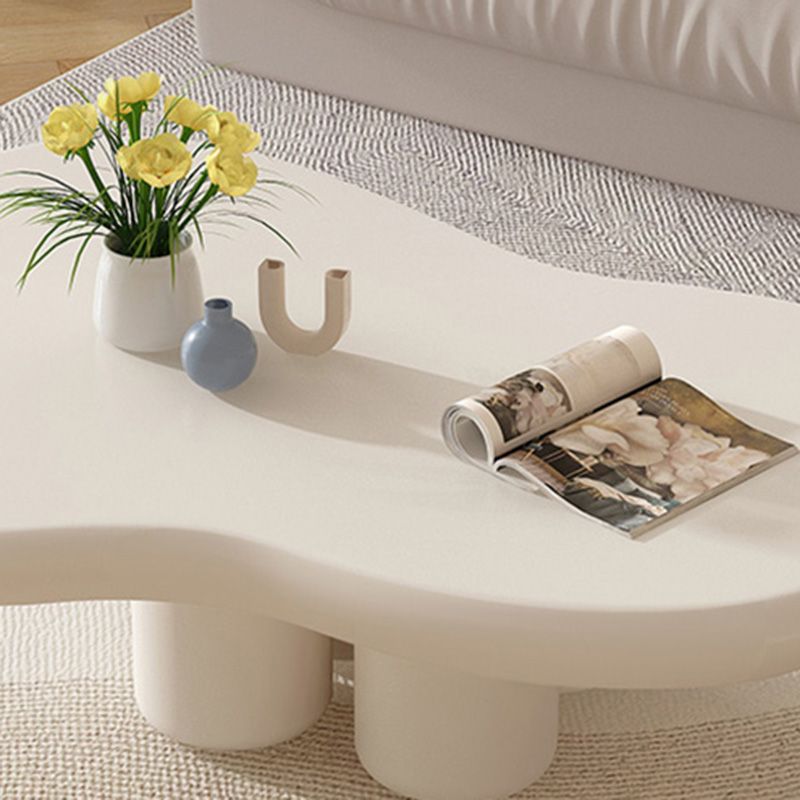Modern Wooden Free Form Top Coffee Table 4 Legs Cocktail Table