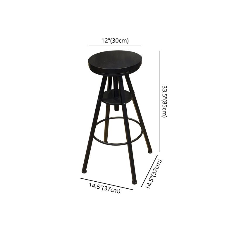 Height Adjustable Metal Barstools Industrial Style Backless Counter Stools Black Clearhalo 'Bar Furniture' 'Bar Stools' 'bar_stools' 'furniture_bar_stools' 'Kitchen & Dining Furniture' 'kitchen&dining_furn' 'kitchen' 'kitchen_furn' Furniture' 1200x1200_9b6a2443-eb97-46bd-9fd4-39ac637bf2b2