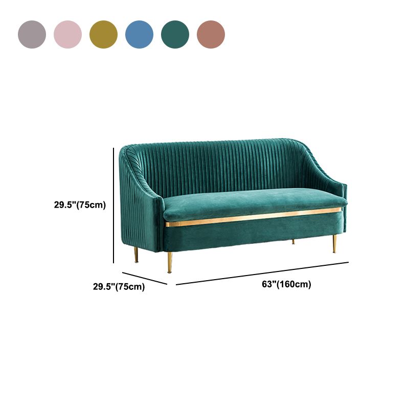 Divano a braccio inclinato contemporaneo con divano in velluto posteriore cuscino cuscino