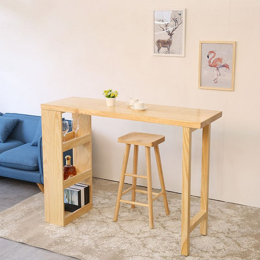 Tabouret de comptoir industriel en bois massif en bois à dos de contre-haut sans sommet