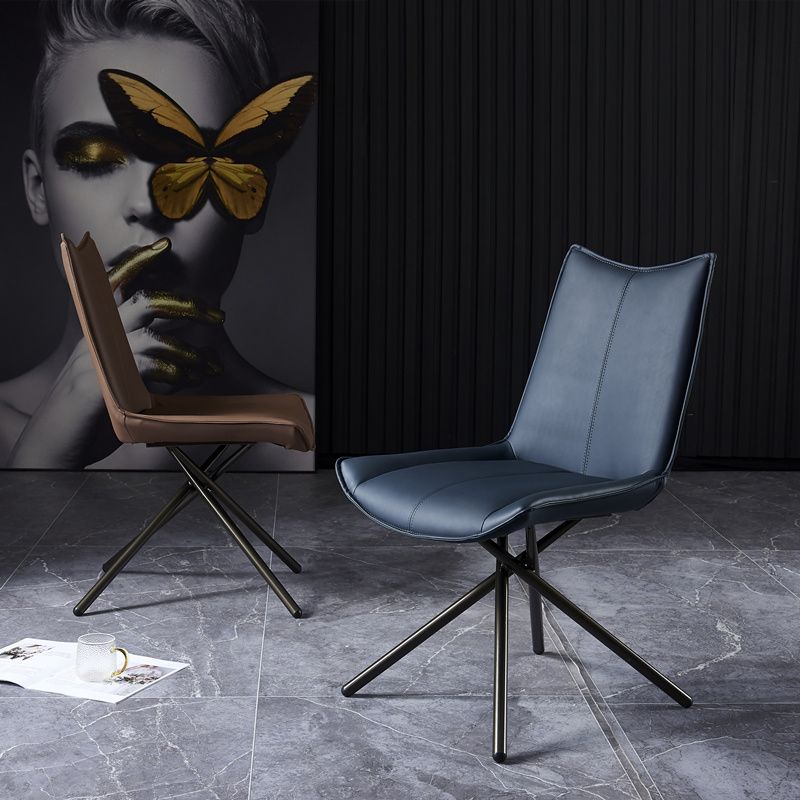 Industrial Style Solid Back Dining Side Chairs Leather Dining Chairs for Kitchen Clearhalo ' kitchen&dining_furn' 'Dining Chairs' 'Dining Tables & Seating' 'dining_chair' 'furn' 'furn_dining_chair' 'Furniture' 'furniture_dining_chair' 'Kitchen & Dining Furniture' 'kitchen' 1200x1200_9b6b5bc5-678f-4fcb-87cf-ccb84685265f