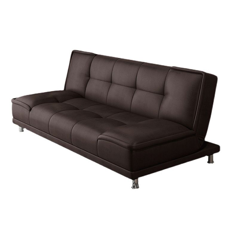 Linen and Faux Leather Sofa Couch Armless Biscuit Back Settee Couch Clearhalo 'furn' 'furn_sofas' 'Furniture' 'furniture_sofas' 'Living Room Furniture' 'Sofa' 'sofas' 1200x1200_9b6bda8a-ae13-425e-a369-acae474e06ef