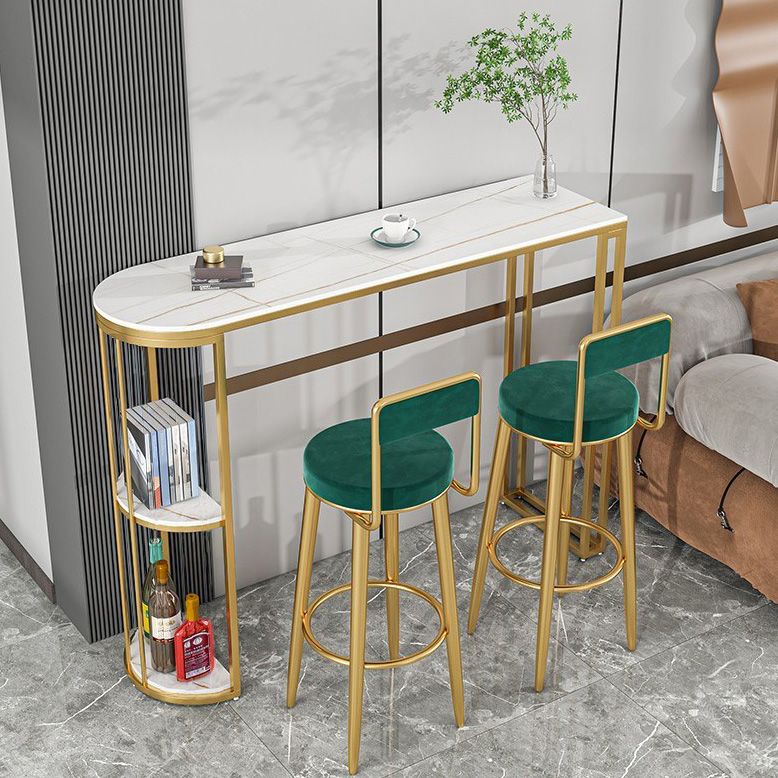 Specialty Stone Top Bar Table Polished Finished Glam Pub Table with Storage Clearhalo 'Bar Furniture' 'Bar Tables' 'bar_tables' 'furn' 'furn_bar_tables' 'Furniture' 'Kitchen & Dining Furniture' 1200x1200_9b6c1ab7-5ea4-4bb2-90e7-02459a815acb