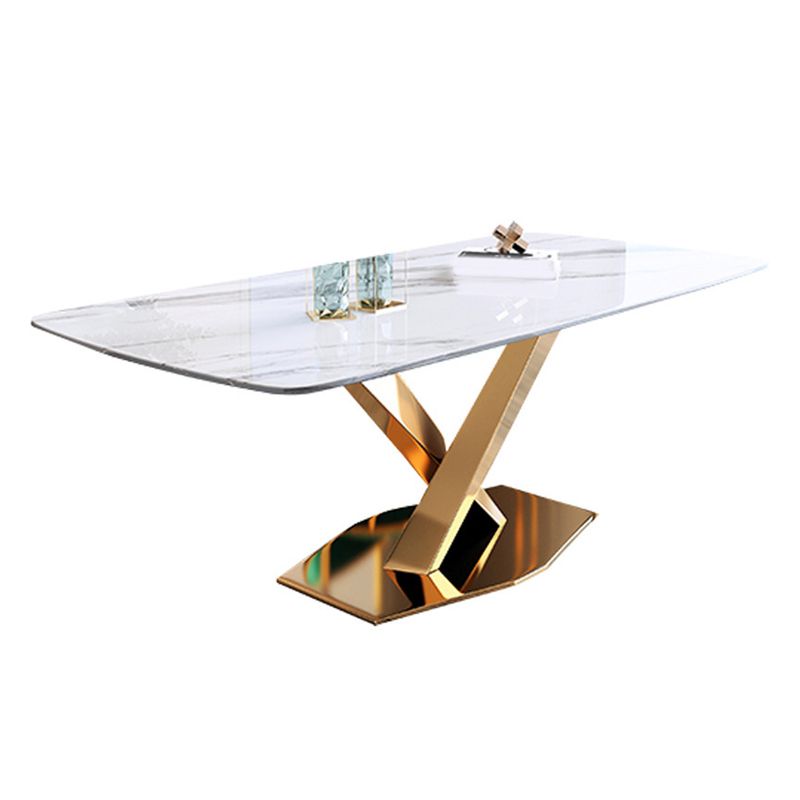 グラムスタイルの石造りの家具1/5/7/9/PCS布張りの椅子付きの長方形のダイナーテーブル