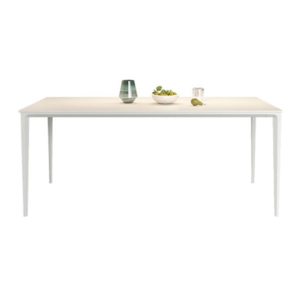 Modern Style Sintered Stone Dining Table 4 Legs Rectangular Table in White Clearhalo ' dining_table' 'Dining Tables & Seating' 'Dining Tables' 'Furniture' 'furniture_dining_table' 'Kitchen & Dining Furniture' 'kitchen&dining_furn' 'kitchen' 'kitchen_dining_table' 1200x1200_9b6e127e-d511-4751-ba13-c3696db6d7b5