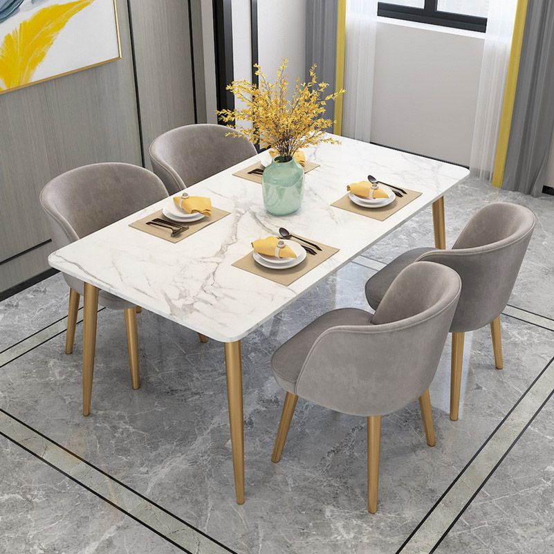 Glam Stone Rectangle Dining Table Metal Legs for Dining Room Clearhalo 'Dining Tables & Seating' 'Dining Tables' 'dining_table' 'furn' 'furn_dining_table' 'Furniture' 'Kitchen & Dining Furniture' 1200x1200_9b72b0ee-eb35-428a-8b26-d739f542dd97