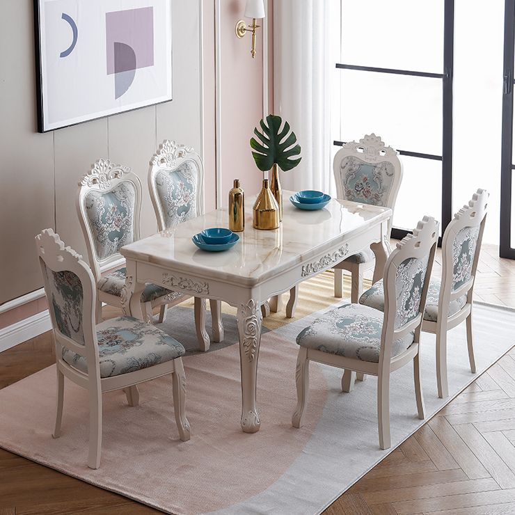 Vitoria Rectangle Shape Marble Table White Standard Dining Table for Kitchen Clearhalo ' dining_table' 'Dining Tables & Seating' 'Dining Tables' 'furn' 'furn_dining_table' 'Furniture' 'furniture_dining_table' 'Kitchen & Dining Furniture' 'kitchen&dining_furn' 'kitchen' 'kitchen_dining_table' 1200x1200_9b73c7ca-e8e9-4a9e-a0ec-5e9f515038be