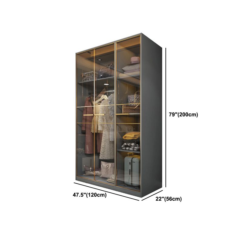 Modern Style Wood Wardrobe Wood Wardrobe with Shelves Armoire Wardrobe Closet Clearhalo 'Armoires & Wardrobes' 'armoires_wardrobes' 'Bedroom Furniture' 'furn' 'furn_armoires_wardrobes' 'Furniture' 1200x1200_9b744f6a-80cc-431e-b6d6-e6bcf3757b3d
