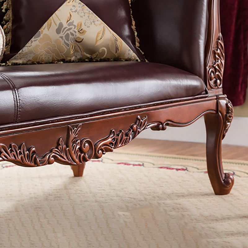 Traditional Dark Brown Genuine Leather Chaise Rolled Arms Tufted Accent Chair Clearhalo 'Chairs & Seating' 'Chaise Lounge' 'chaise_lounge' 'furn' 'furn_chaise_lounge' 'Furniture' 'Living Room Furniture' 1200x1200_9b748a1b-ff24-43e0-84da-7052b71bc3ba