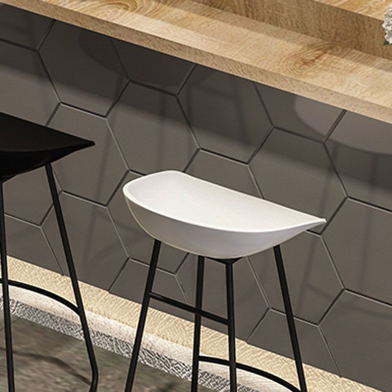 Modern Armless Backrest Counter Stool Iron Dessert Shop Bar Stool with Plastic Seat Clearhalo 'Bar Furniture' 'Bar Stools' 'bar_stools' 'furn' 'furn_bar_stools' 'furniture_bar_stools' 'Kitchen & Dining Furniture' 'kitchen&dining_furn' 'kitchen' 'kitchen_furn' Furniture' 1200x1200_9b757b56-a4d5-4b37-968d-6764cfba858b